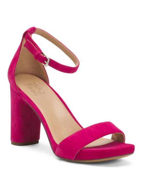 Naturalizer Shoes - NATURALIZER Joy Suede Heel Ankle Strap Sandals